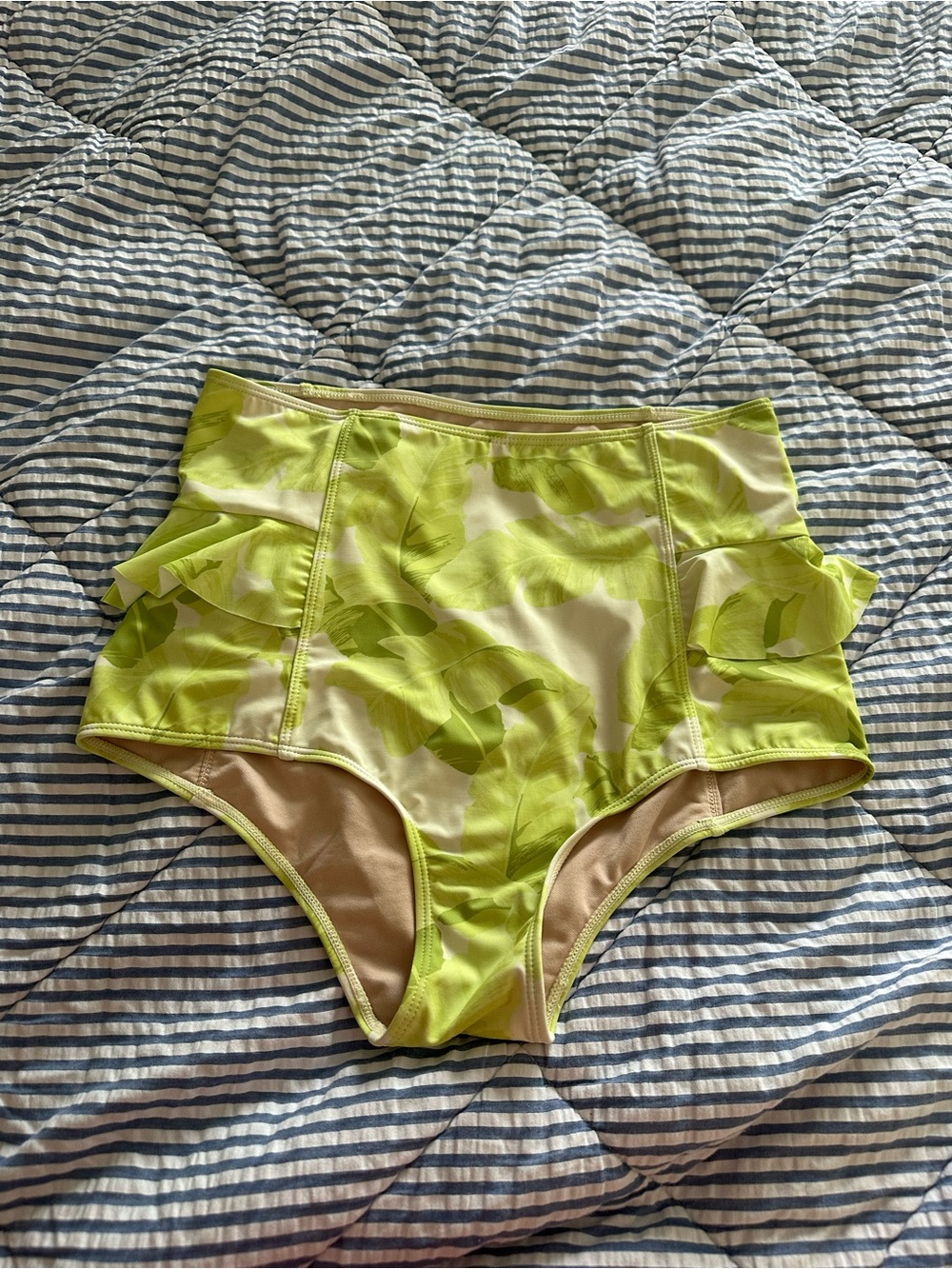 Kortni Jeane Medium Neon Palms Hip Ruffle Bottoms